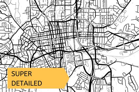 Printable Map of Winston-salem NC North Carolina United - Etsy