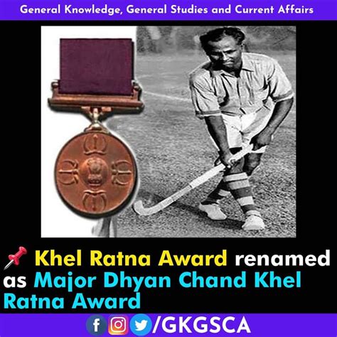 Khel Ratna Award renamed as Major Dhyan Chand Khel Ratna Award Dhyan ...