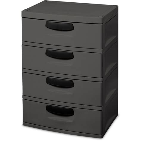 Sterilite 4 Drawer Cabinet Storage Organizer Heavy Duty Plastic Office Garage | eBay