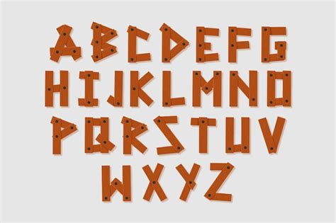 Premium Vector | Hand drawn wood alphabet