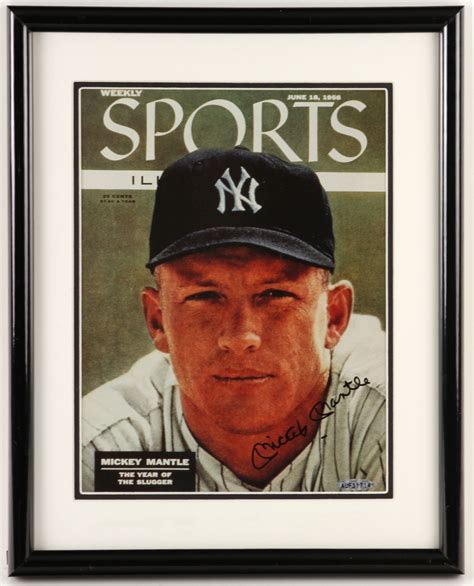 Lot Detail - 1956 circa Mickey Mantle signed Framed Sports Illustrated Cover 12" x 15" (Upper ...