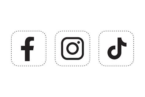 Facebook, instagram and tiktok icon 15025343 Vector Art at Vecteezy