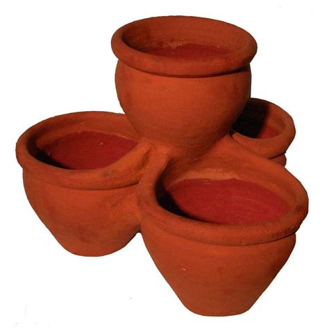 Margo Garden Products 18 in. 4-Pocket Terra Cotta Clay Pot-LE 363214A - The Home Depot