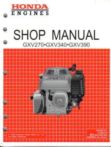 Honda GX270 GXV340 GXV390 Engine Shop Manual