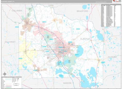 Alachua County, FL Wall Map Premium Style by MarketMAPS - MapSales