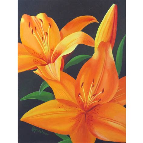 Lilies Acrylic Painting - Diana Ranstrom Art