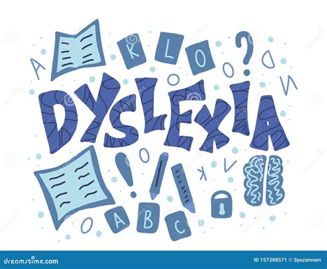 Dyslexia Stylized Text. Vector Word with Decor Stock Vector - Illustration of emblem, sick ...