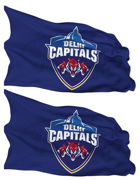 Free Delhi Capitals, DC Flag Waves Isolated in Plain and Bump Texture ...