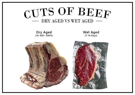 dry aged vs wet aged steak meats infographic