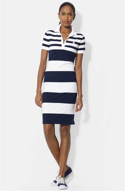 Lauren Ralph Lauren Stripe Cotton Polo Dress | Nordstrom