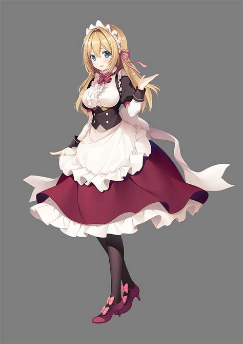 Anime girl, blonde, maid dress, headband, Anime, HD phone wallpaper | Peakpx