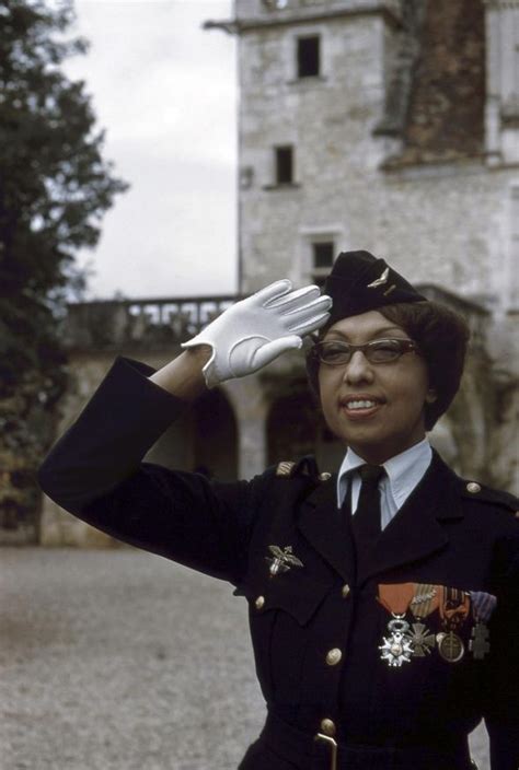 Josephine Baker posing with the military awards granted to her for her ...