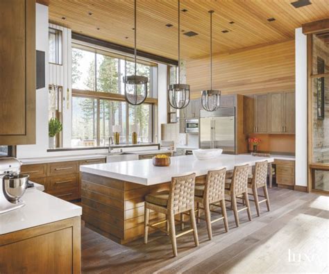 Wooden Kitchen with Custom Cedar Cabinets - Luxe Interiors + Design