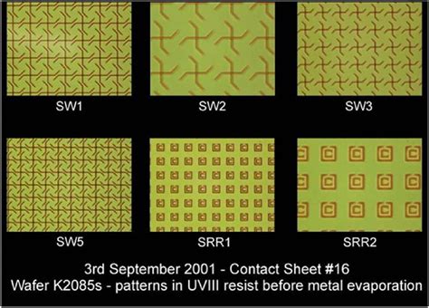 Contact sheets of the first photonic metamaterial samples developed at ...