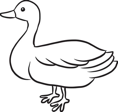 duck animal cartoon doodle kawaii anime coloring page cute illustration clip art character ...