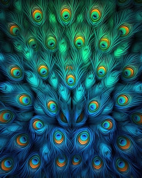 Premium Photo | Peacock feathers pattern