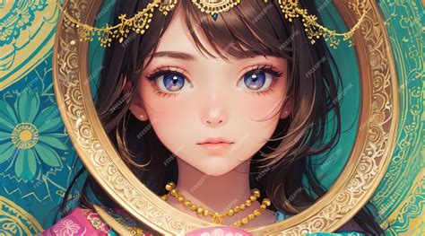 Premium AI Image | Mystical girl anime style art for wallpaper