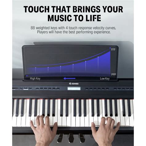 Donner DEP-20 Portable 88 Key Weighted Digital Piano with Detachable ...