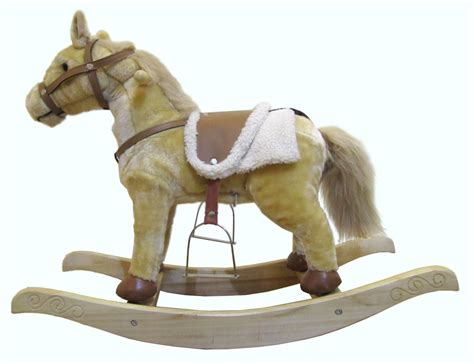 Chrisha Creations Plush Rocking Horse With Sounds - Tan (26677) | eBay