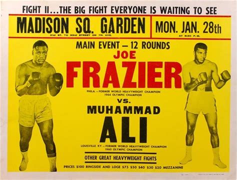 1974 Muhammad Ali vs. Joe Frazier II On Site Fight Poster