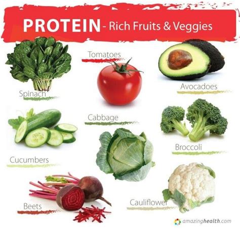 Protein Rich Fruits and Veggies | Fruit and vegetable diet, Healthy ...