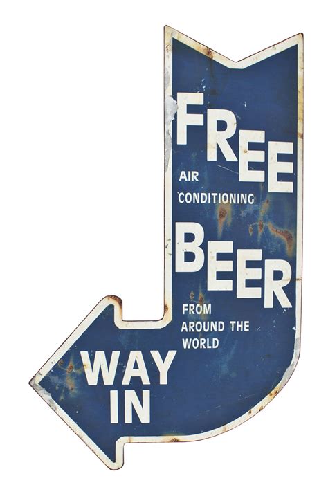 metal vintage beer sign arrow — MUSEUM OUTLETS