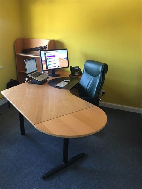 Two curved Ikea office desks | in Colchester, Essex | Gumtree
