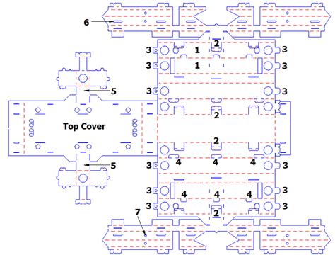 The 2D unfolded technical drawing file used for laser cutting where... | Download Scientific Diagram