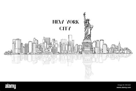 New York Landmarks Drawing