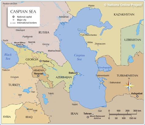 Map of the region of the Caspian sea in 2020 | Caspian sea, World ...