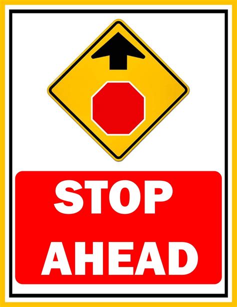 Free Stop Ahead Traffic Rule Sign | FREE Download in 2022 | Signs, Out of order sign, Road signs