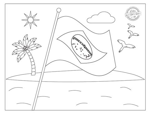 Starry Brazil Flag Coloring Pages Kids Activities Blog