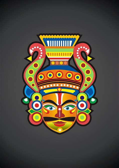 #Yakshagana #mask #canvas #painting | Indian folk art, Mixed media art ...