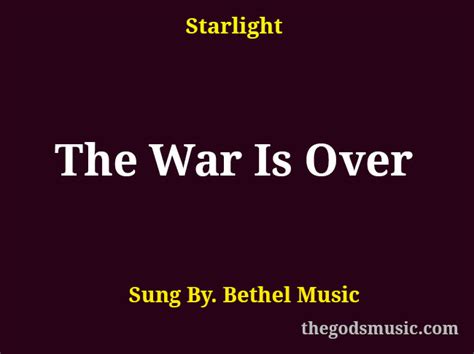 The War Is Over Christian Song Lyrics