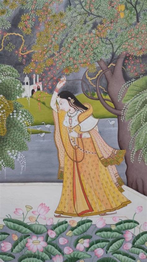 Indian Miniature Kangra Pahari Nayika Original Painting ,pahari Painting, Traditional Painting ...