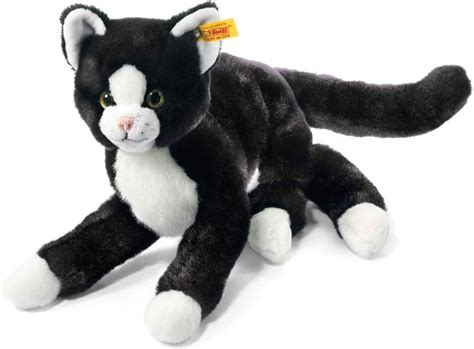 Amazon.com: Steiff 099366 Mimi Cat Plush Animal Toy, Black/White ,12 inches : Toys & Games