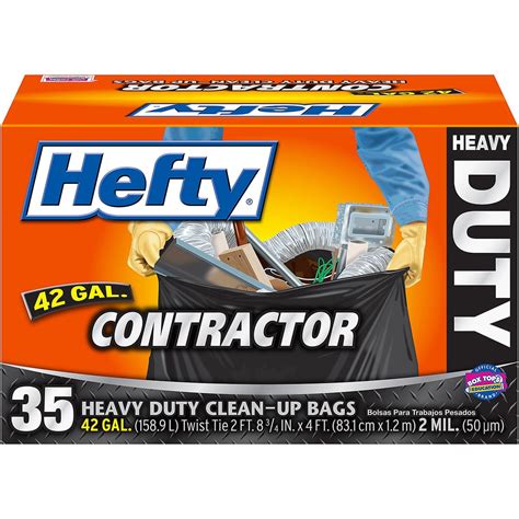 Hefty Heavy Duty Contractor Trash Bag, 42 Gallon, 35 Count - Walmart.com