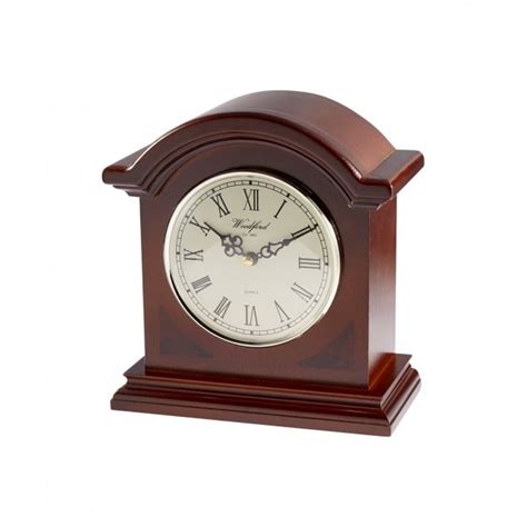 Woodford Westminster Chime Mahogany Finish Battery Mantle Clock 1457