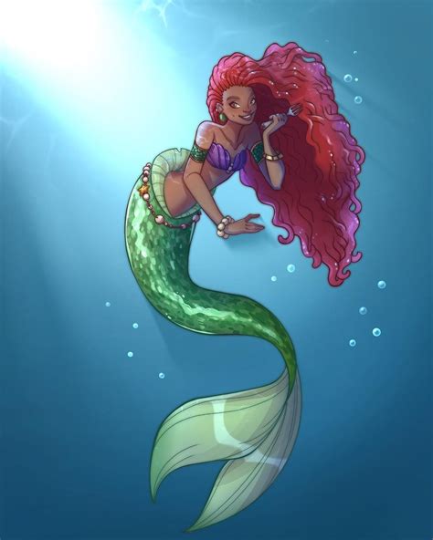 My Halle Bailey Ariel art version 🧜🏽‍♀️ I’m sooo happy with Ariel omg ...