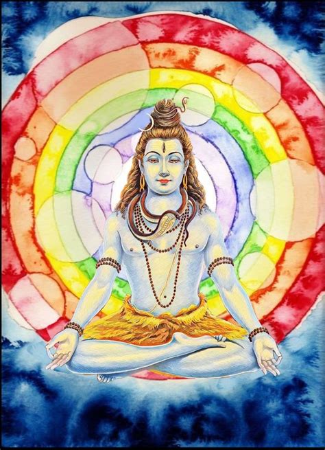 Lord Shiva as adiyogi in creative art painting | Lord shiva painting ...