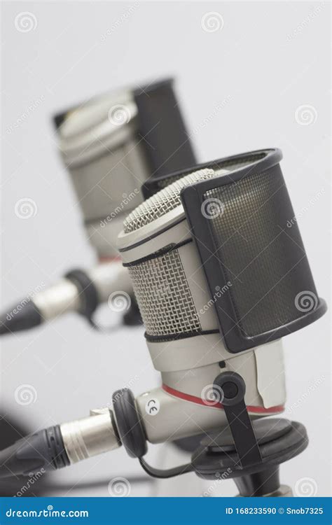 Professional Microphone in a Radio Studio Stock Photo - Image of ...