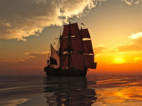 Sailing Ship Sunset Wallpaper | Free HD Ship Downloads