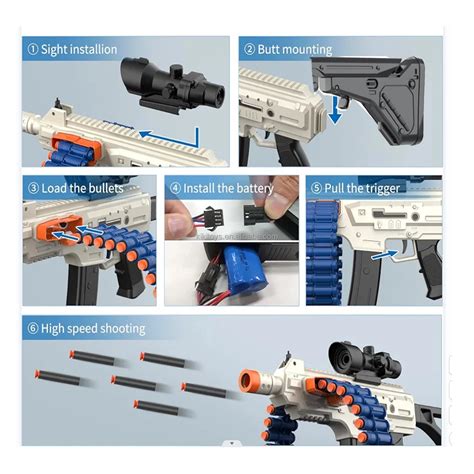 2024 New M416 Electric Submachine Airsoft Gun,Toy Blaster With 30 Foam ...