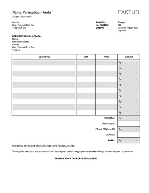 Template Faktur Penjualan Excel - IMAGESEE