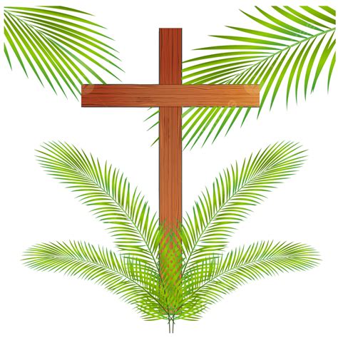 Palm Sunday Vector Design Images, Palm Sunday Cross And Branches Vector, Palm, Sunday, Palm ...