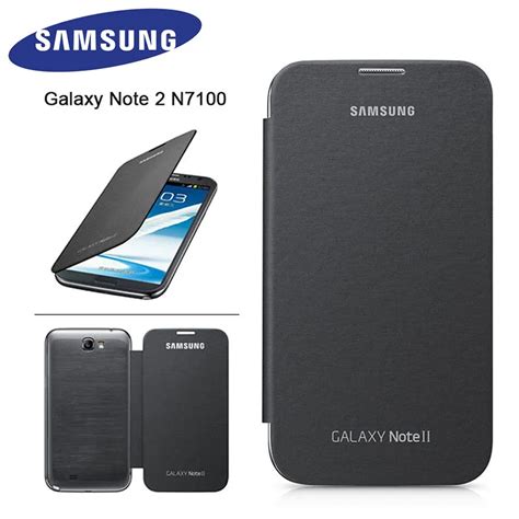 Original Samsung Note 2 Case Leather Matte Shockproof Cover For Samsung ...