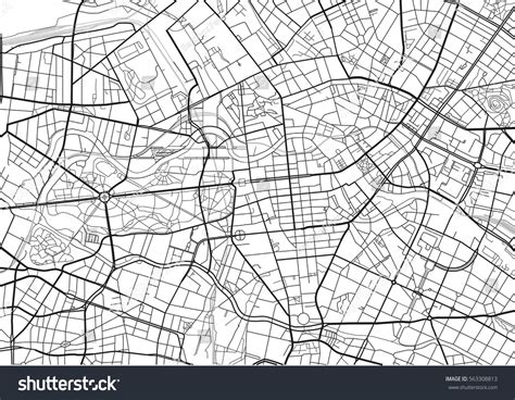 Black White Vector City Map Berlin Stock Vector (Royalty Free ...