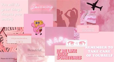 aesthetic pink laptop screen