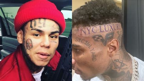 6ix9ine Reacts To Blueface Tattoo His Jeweler's Name On His Head - Urban Islandz