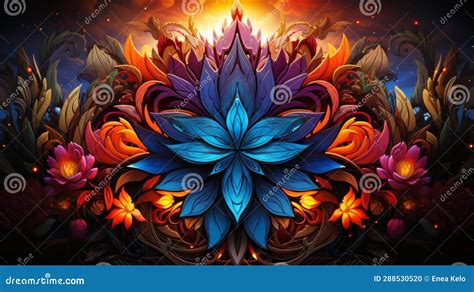 Psychedelic Mandala Art stock illustration. Illustration of vector ...